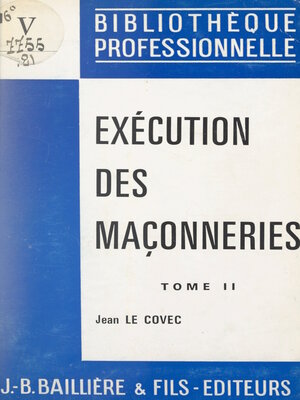 cover image of Exécution des maçonneries, 2